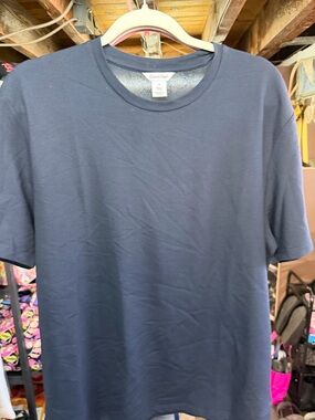 Calvin Klein Men's Dark Blue Crew Neck Short Sleeve Tee